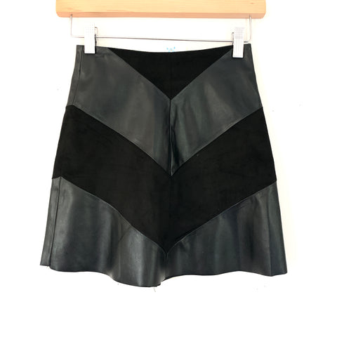 PPLA Black Faux Leather Suede Skirt NWT- Size XS