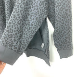 American Eagle Jegging Fit Mock Neck Grey Animal Print Side Slit Sweater- Size L