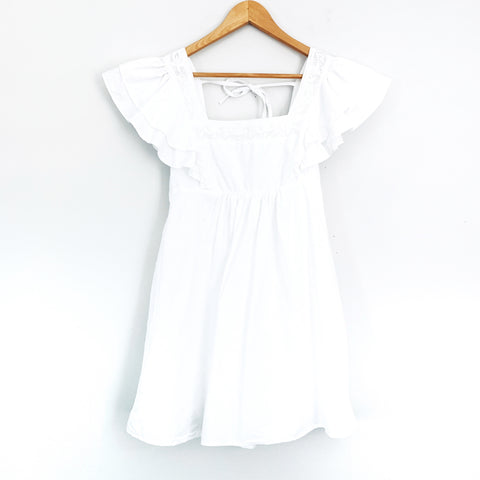 Urban Outfitters White Babydoll Dress with Ruffle Sleeves - Size S