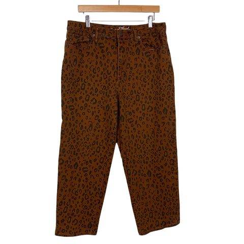 Universal Threads Brown Leopard Print Vintage Straight Jeans- Size 14/32R (Inseam 25")