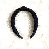 No Brand Black Ribbed Top Knot Headband