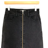 Madewell Black Denim Midi Skirt with Zipper- Size 25
