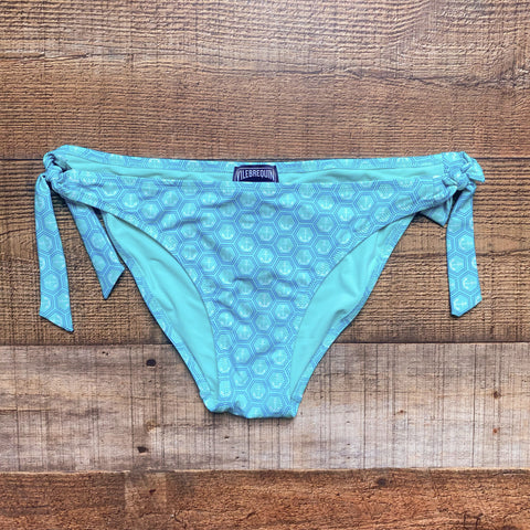 Vilebrequin Turquoise Anchor Print Side Tie Bikini Bottoms- Size S (we have matching top)