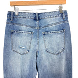 Pink Lily Distressed Raw Hem Button Fly Jeans- Size 7 (Inseam 25.5”)