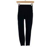 Lululemon Black Pleated Lace Side Panel Leggings- Size 4 (Inseam 24”)