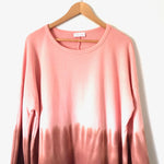Pink Lily Pink Ombré Sweater with Bell Sleeves and Bow Detail- Size S