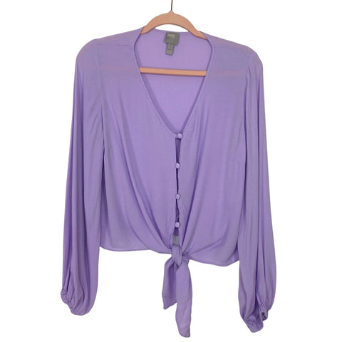 ASOS Purple Button Tie Front Top- Size 12