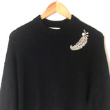 H&M Black Sweater with Broach Detail-Size S