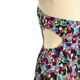 Hello Molly Pink/Blue/Purple Floral One Shoulder with Side Cut Out Dress NWT- Size S