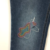 Girl's Youth Cat and Jack Super Stretch and Skinny Unicorn Jeans- Size 6