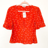Madewell Brick and White Polka Dot Button Up Blouse NWT- Size 4