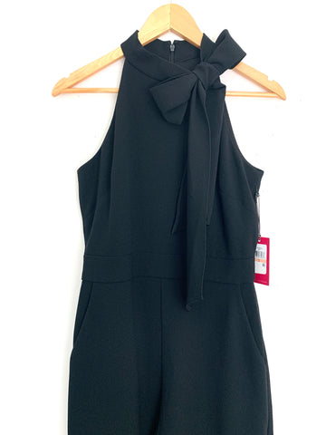 Vince Camuto Black Bow Neck Halter Jumpsuit NWT- Size 2 The Saved Collection Vince Camuto Black Bow Neck Halter Jumpsuit NWT- Size 2 The Saved Collection