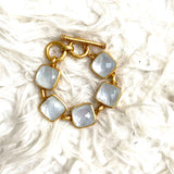 Julie Vos Catalina Bracelet with Iridescent Clear Crystal and 24k plated Gold