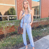 Love Stitch Light Chambray Elastic Waist Jumpsuit- Size S (sold out online)