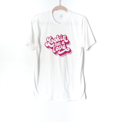 Next Level Apparel White “Lookin For a Love” Graphic Tee- Size S