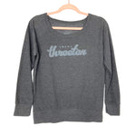 Local Threeten Charcoal Gray Boat Neck Sweatshirt- Size S