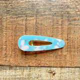 No Brand Blue/Pink Flecks Tear Drop Hair Clip NEW