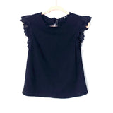 Free The Roses Black Eyelet Sleeve Top- Size XS
