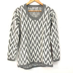 Cotton Emporium Gray & White Chevron Sweater- Size M