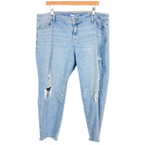 Old Navy Light Wash Distressed Mid-Rise Boyfriend Jeans- Size 16 Plus (Inseam 25”, see notes)