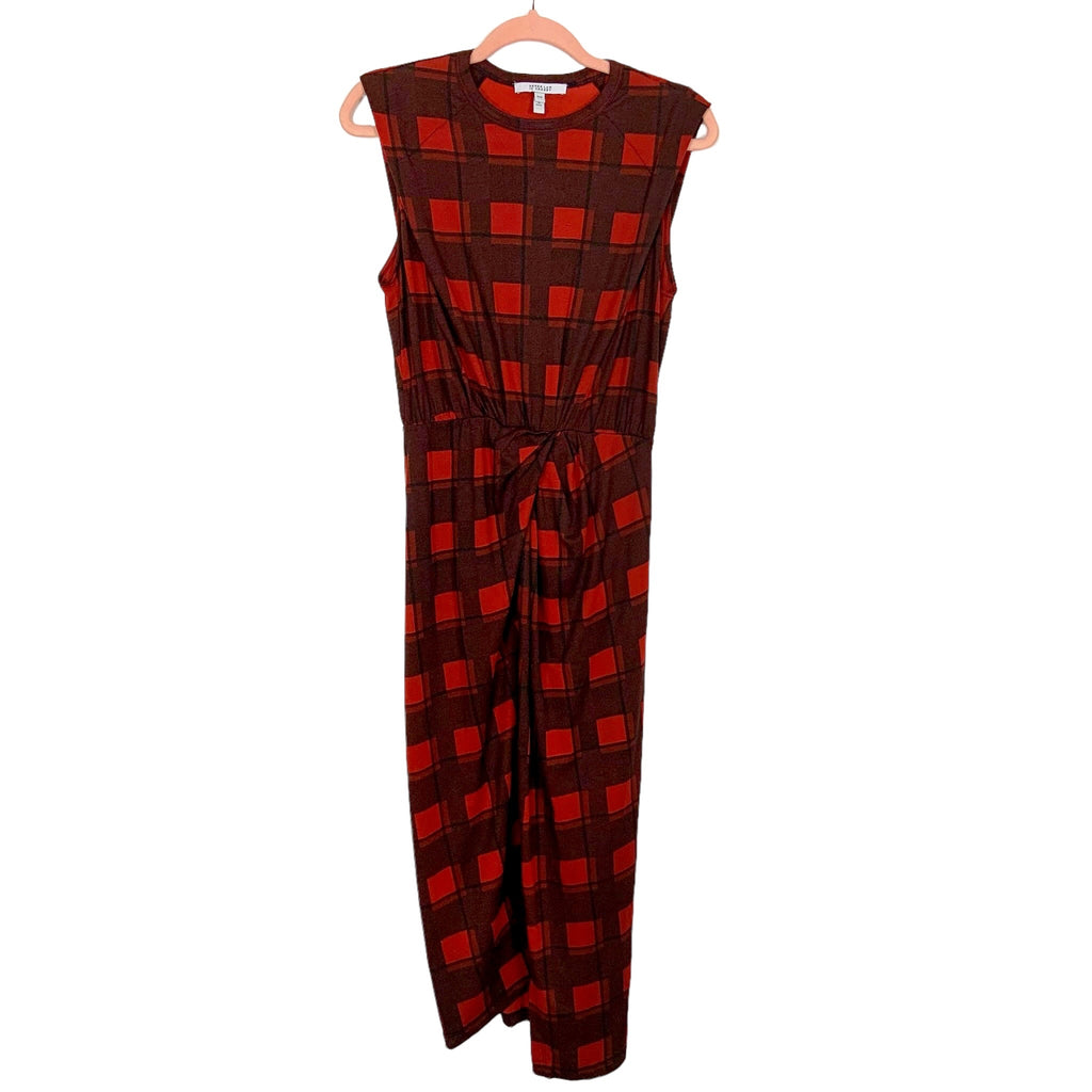 Derek Lam 10 Crosby Red and Black Plaid Midi Faux Wrap Dress- Size XS – The  Saved Collection