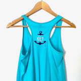 District Blue Monogrammed Razorback Tank- Size S