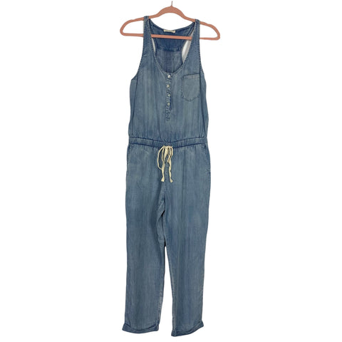 Lovestitch Chambray Drawstring Waist Jumpsuit- Size S (sold out online)