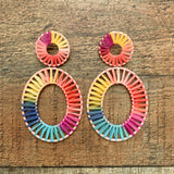 BaubleBar Multicolor Ombre Kiera Raffia Statement Earrings