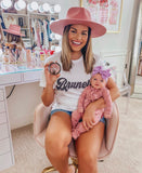 Posh Peanut Bamboo Ruffle Snap Up Footie with Mittens- Size NB