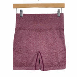 No Brand Maroon Heathered Fitted Workout Short- Size M