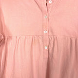 Pomander Place Peach Linen Half Button Up Front Pocket Dress- Size L (see notes)