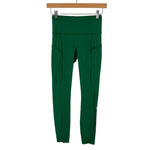 Lululemon Green Side Pocket Exposed Seam Detail Leggings- Size 4 (Inseam 24.5")