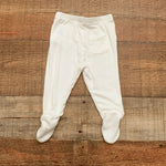 Angel Dear White Back Pocket Footie Pants- Size 0-3M