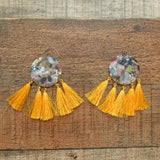 No Brand Multicolor Circle/Yellow Tassel Earrings