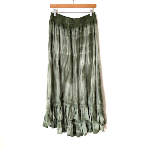 Scoop Green Tie Dye Ruffle Hem Skirt- Size M
