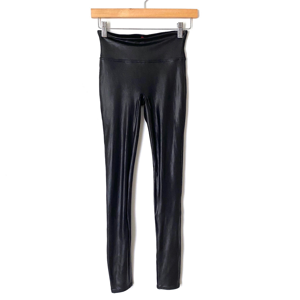 Spanx Black Faux Leather Leggings- Size XS (Inseam 28”) – The
