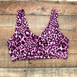 Fabletics Purple Animal Print Padded Sports Bra- Size ~M (See Notes)