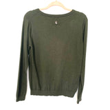 Joules Knitwear Olive Green Crew Neck Hare Sweater With Contrasting Cuffs- Size 6 (Sold Out Online)