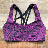 Lululemon Magenta/Black Printed Padded Sports Bra- Size ~4 (see notes)