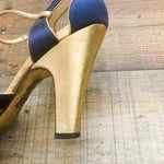 Tory Burch Navy Blue/Gold Heels- Size 9.5 (See Notes)