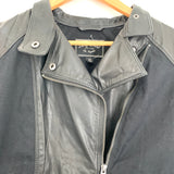 Lucky Brand Black Leather Trim Moto Jacket- Size XS