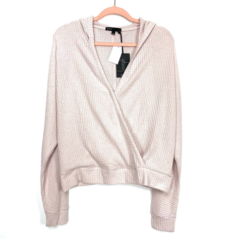 Gibson Light Pink Waffle Knit Lounge Hoodie NWT- Size M