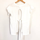 Mustard Seed White Ruffle Sleeve Tee with Exposed Tie Back NWT- Size M