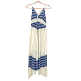 ASTARS Cream Colorful Halter Asymmetrical Hem Dress- Size S