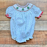 Josie Bee Clothing Company Smocked Christmas Tree Swiss Dot Bubble- Size 18M