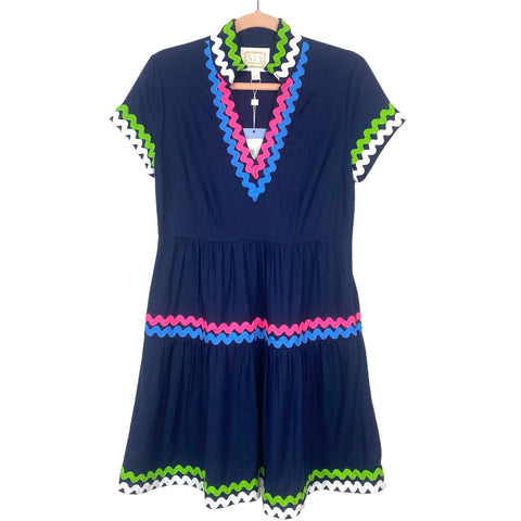 Sail to Sable Navy Rick Rac Dress NWT- Size XS