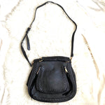 Urban Expressions Black Medium Saddle Crossbody (Jana)