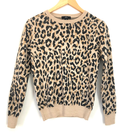 J. Crew Merino Wool Leopard Print Sweater - Size XS