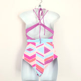 No Brand Geometric Pattern One Piece Swimsuit- (Size ~XS)