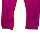 Lululemon Magenta Camo Detail Crop Legging with Ruching- Size 4 (Inseam 18.5")